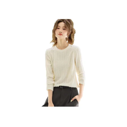 MOHANYIMEI Экрю Женские T-рубашки