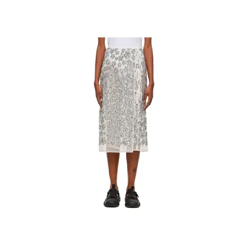 Cecilie Bahnsen SS25 Повседневный Длинный Юбка Женская Белая