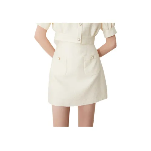 Caroline Повседневные короткие юбки Женские Экрю