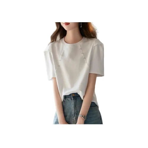 【Dme】 Буф-рукав T-рубашка Женская Натуральный Белый