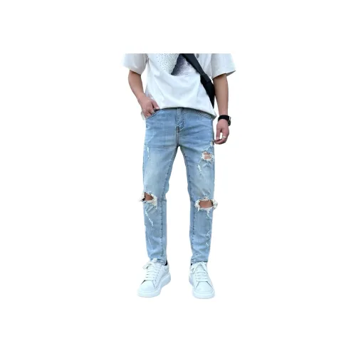 HIPHOPPUNKS Светло-синие мужские джинсы
