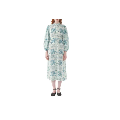 ANTIK BATIK Зеленый Женские Длинные Платья с Длинными Рукавами