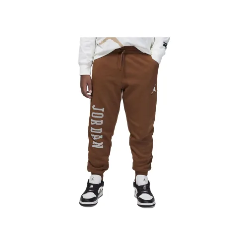 Jordan MJ Essentials Member Флисовые брюки Вязаные Тренировочные штаны Коричневый Детский
