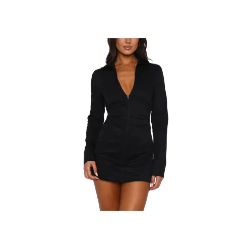 WHITE FOX Длинное платье с длинными рукавами женское