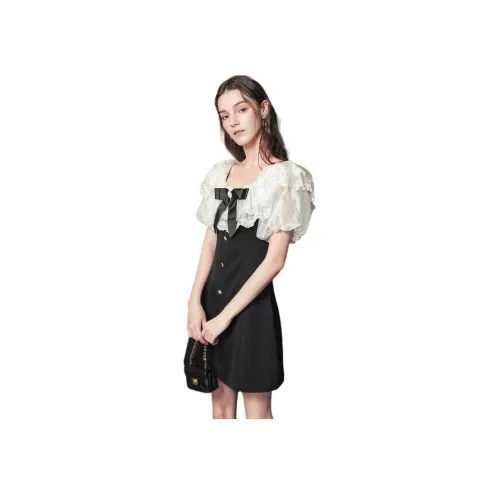 JORYAweekend Black Женские Короткие Платья с Рукавами
