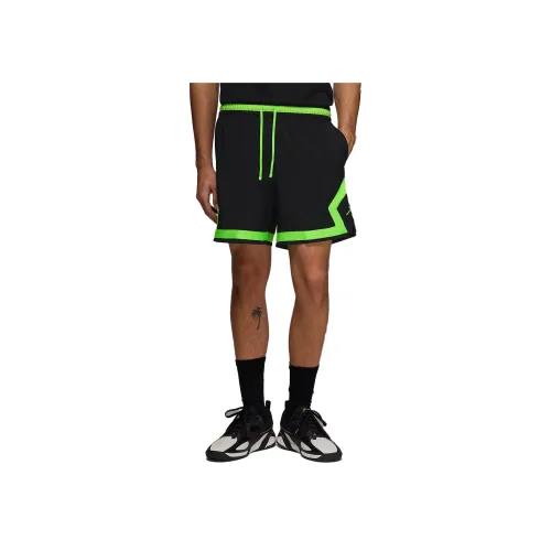 Джордан SportDri Форма Ромб Спортивные шорты Мужские Черный Электрический Зеленый
