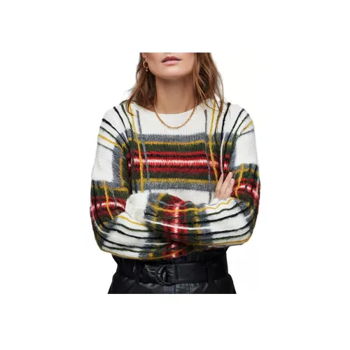 ALLSAINTS Свитер Женский Кремовый Оливковый Красный