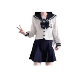 Зодиак, Длинный рукав +43 см, Темно-синий, Короткая юбка + Галстуки-бабочки