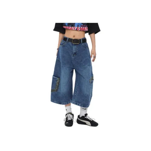 NEVER RULE Унисекс Джинсовые шорты