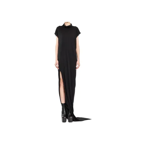 RICK OWENS Black Женские Короткие Платья с Рукавами