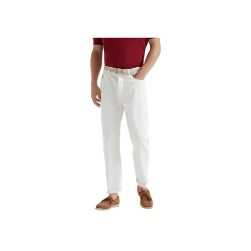 BRUNELLO CUCINELLI Белый Мужской Джинсы