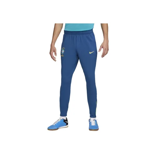 nike Brazil Strike Мужской Dri FIT Футбол KNIT Брюки Вязаные Тренировочные брюки Мужской Дворцово-синий Ярко-зеленый VIBRANT Желтый
