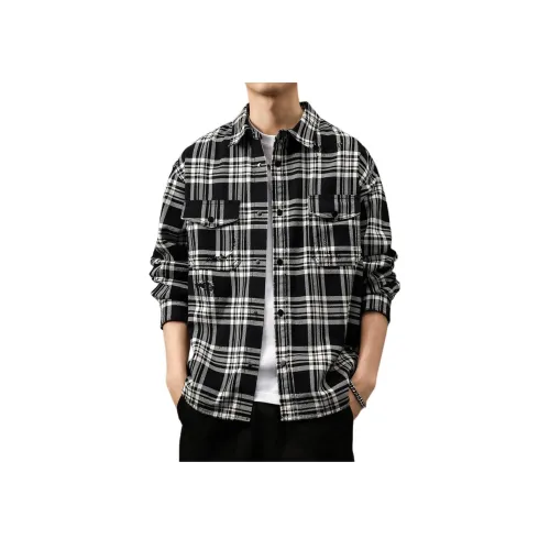 GUISE Черная клетка Унисекс Рубашки