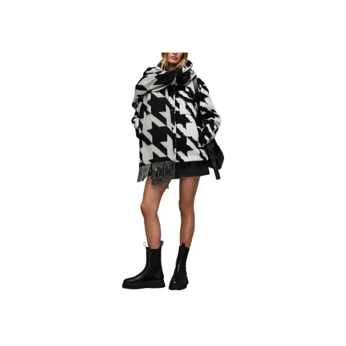 ALLSAINTS Черное/Белое Женское Пальто