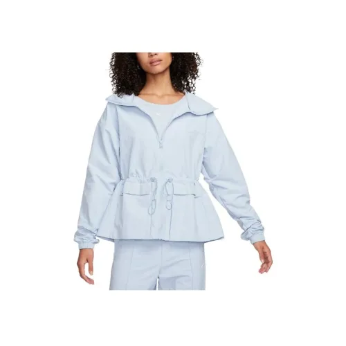 nike OVERSIZED С капюшоном Куртка Куртки Пальто Женские Светло-синий