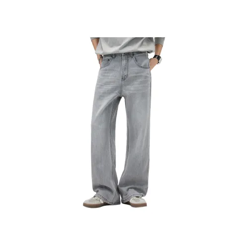 YINLANGSHIJIA Элегантные серые мужские джинсы