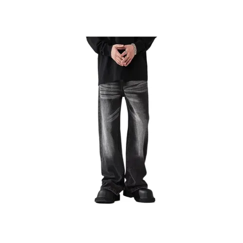 ALL IN Темно-черные мужские джинсы