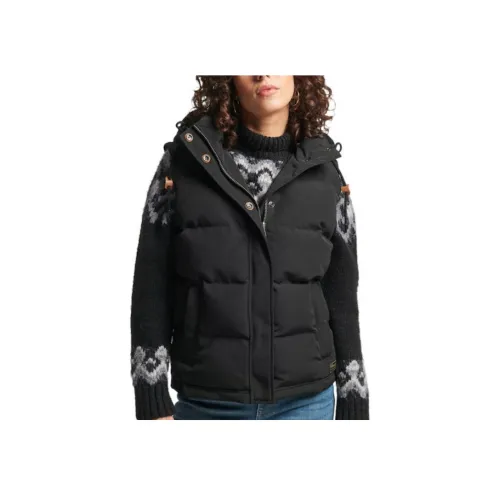 SUPERDRY Женские жилеты черного цвета