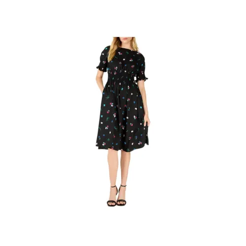 Kate Spade SS24 Короткое платье с короткими рукавами женское черное