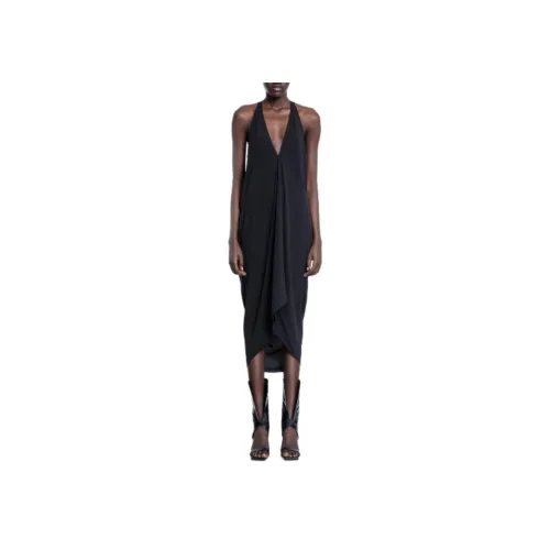 RICK OWENS Черное женское платье без рукавов