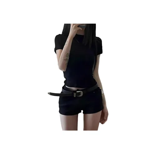 OMOIDAS Черные Женские Джинсовые Шорты