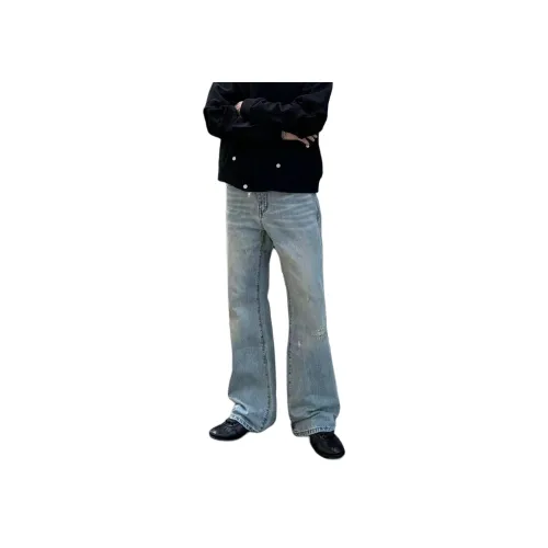 Menglaini Светло-Синие Унисекс Джинсы