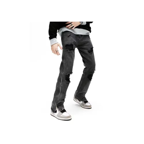 MGXEK Черно-серые Унисекс Джинсы