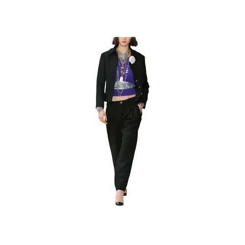 CHANEL Черные Женские Повседневные Брюки