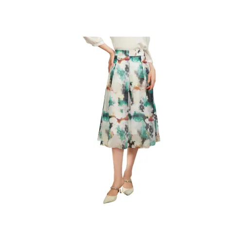 BBLLUUEE Повседневный Длинный Юбка Женские Бирюзовый