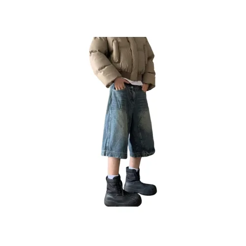 YOUSEKOO Blue Men's Denim Shorts YOUSEKOO Синий Мужские Джинсовые Шорты