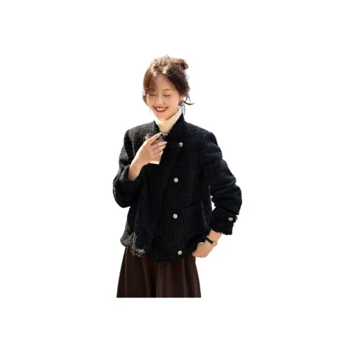 Mo Han Yi Mei Куртки Пальто Женские Черный