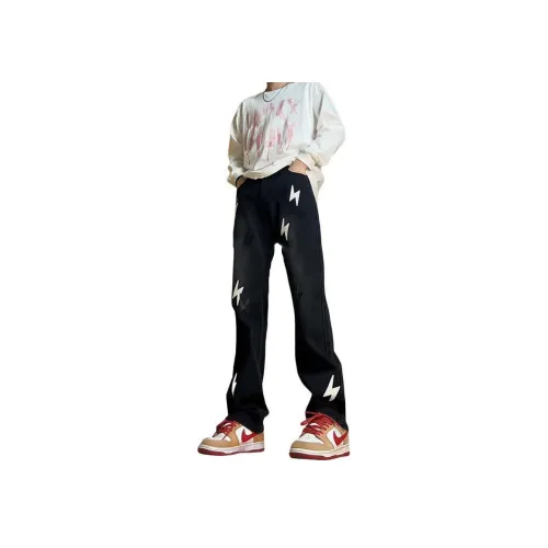 MGXEK Черные Унисекс Джинсы