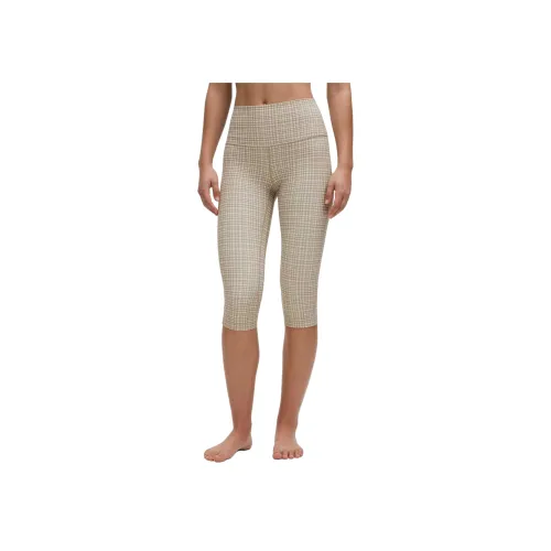 Lululemon Align™HIGH RISE Йога Шорты 17' Женские Ночной Свет Mesh Светло-слоновая кость Многоцветный