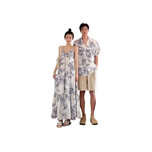 QYPRF Белый Одежда для пары Женские Платье + Мужская одежда Комплекты Женские Парные комплекты