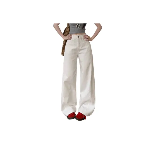 YICHEN Ecru Женские Джинсы