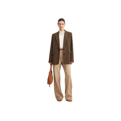 FABRIQUE Зеленый сандал Коричневый Пальто Женские Деловые костюмы