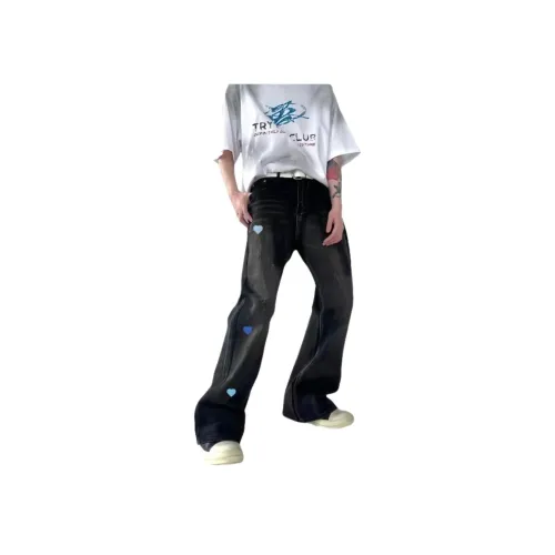 Eat studios Черные с чернильными пятнами Унисекс Джинсы