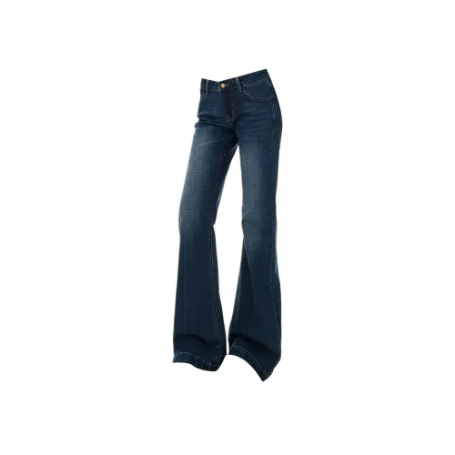 ONE PASS STUDIO Винтажные синие брюки, женские, джинсы