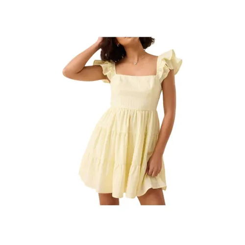 ALTAR'D STATE Георгин Многоуровневое Мини Платье с Короткими Рукавами Женское