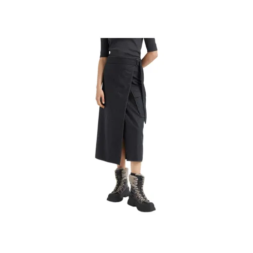 Brunello Cucinelli Серые Женские Повседневные Длинные Юбки
