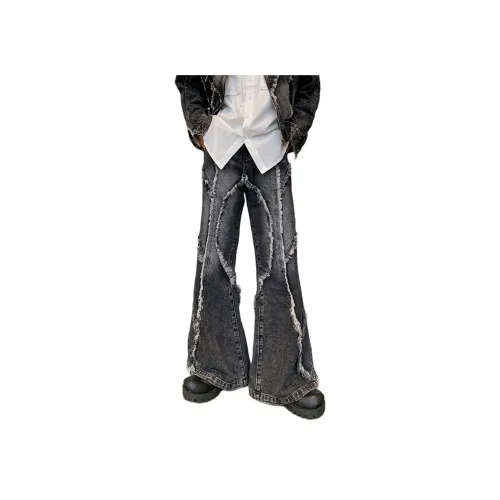 Pirkadat Черный Серый Цвет Унисекс Джинсы