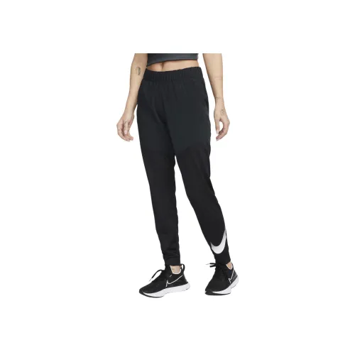 nike Dri Fit Swoosh RUN Вязаные Тренировочные Штаны Женские Черные