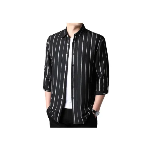 TAIZILONG Мужские черные рубашки