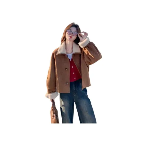 GEZITAI Кофейный Двусторонний Женские Пуховики