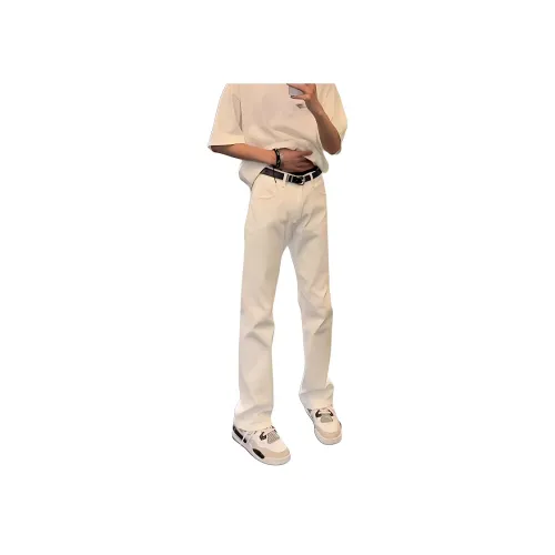 NOWSTIME Жемчужно-белые унисекс джинсы