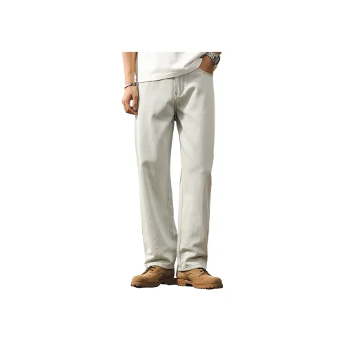 JIELEINUO Distant Небесно-белый Унисекс Джинсы