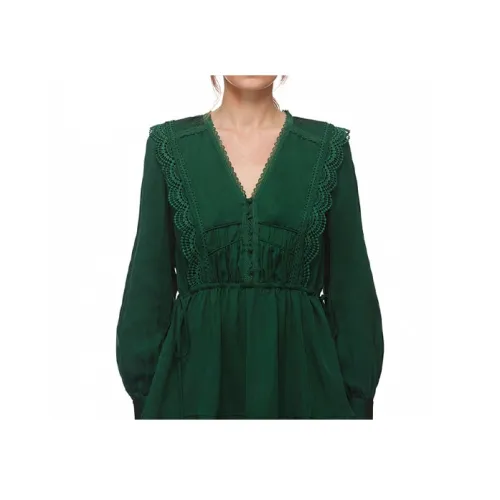 Self Портрет Зеленый Женские Длинные Рукава Платья