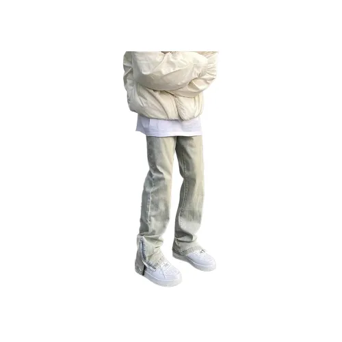 RENBEN Джинсы Лето Унисекс Желтый Грязь