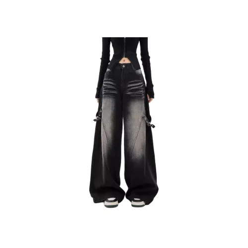 YEARNED Женские брюки карго черно-серого цвета