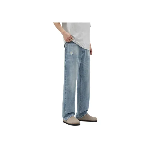 Белый медведь Ледяной синий Унисекс Джинсы